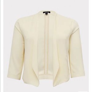 Torrid Cream Crepe Cutaway Blazer